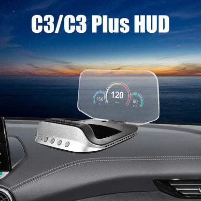 C3 12V Car HUD OBD2 Head Up Display GPS Navigation Digital Speedometer On Board Computer Projector OBD 2 Scanner Test Cartronics