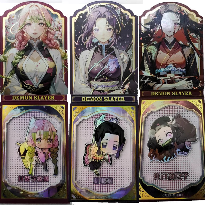 Anime Demon Slayer Kamado Nezuko Tanjirou Kanroji Mitsuri Kochou Shinobu Mh Collectible Card Toys Christmas Birthday Gifts