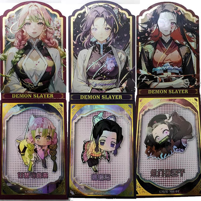 Anime Demon Slayer Kamado Nezuko Tanjirou Kanroji Mitsuri Kochou Shinobu Mh Collectible Card Toys Christmas Birthday Gifts