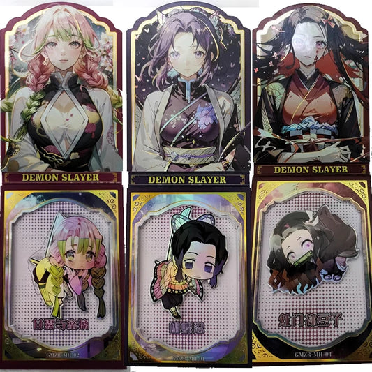Anime Demon Slayer Kamado Nezuko Tanjirou Kanroji Mitsuri Kochou Shinobu Mh Collectible Card Toys Christmas Birthday Gifts