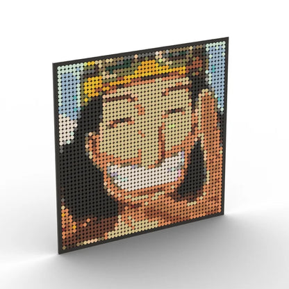 One Piece Anime Figures Luffy Brook Nami Robin Sanji Franky Blocks Brick Pixel Art Decoration Toys Kids Christmas Birthday Gifts
