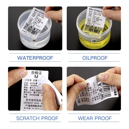 5 Rolls 30-50mm Thermal label Paper Rolls White Color Waterproof for Niimbot B1 B21 B203 B3S Label Printer Barcode Name Printing