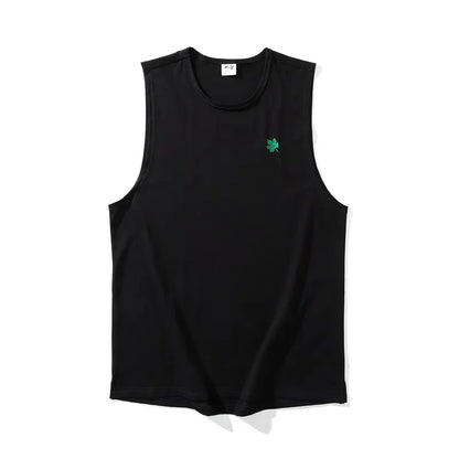 Plus Size Men's Sport Fitness Vest Cotton Trendy Sleeveless T-Shirt Shoulder Vest Casual Top Clearance Special Price