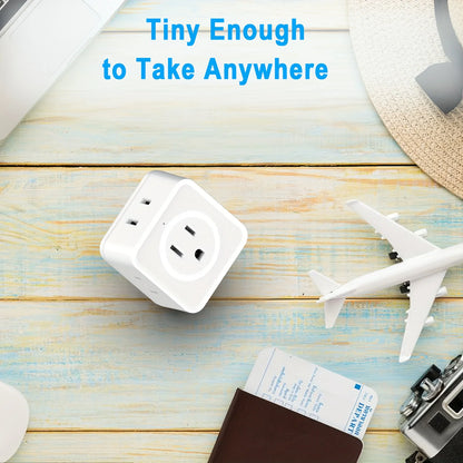 5 Sockets Outlet Power Strip Multi Plug Outlet Extender,Wall Outlet Expander,Small Electrical Outlet Splitter for Home Office,US