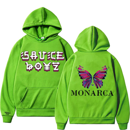 USA Rapper Eladio Carrion Print Hoodie Monarca Music Clothes Men Women Hip Hop Oversized Casual Sweatshirt Man Quality Clothing