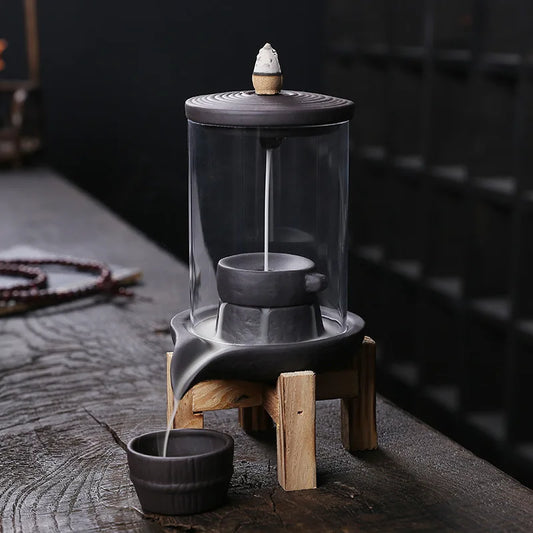 Purple Sand Time Comes Back Flow Incense Burner Decoration - Indoor Aroma Diffuser Stone Grinding Incense Pedestal Crafts