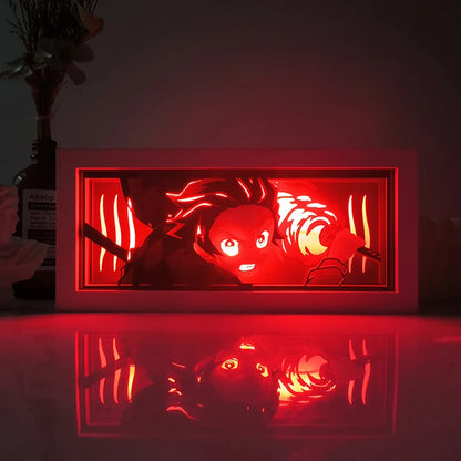 Anime One Piece Paper Cut Shadow Box Light Remote control model multiple colors Gamer Bedroom Decoration party present