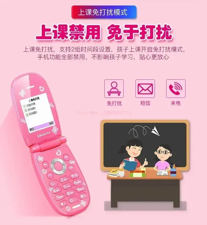 Sanrio Hello Kitty Flip Phone New Cartoon Cute Children White Pink Kawaii Mini Phone Children Birthday Gifts Fashion Model Toys