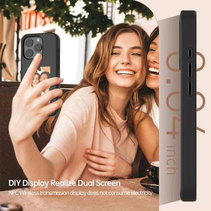 Smart NFC Phone Case For iPhone 15 13 14 Pro Max E-ink Screen Display Refresh Photos Via APP Anime Characters Couple Phone Cover