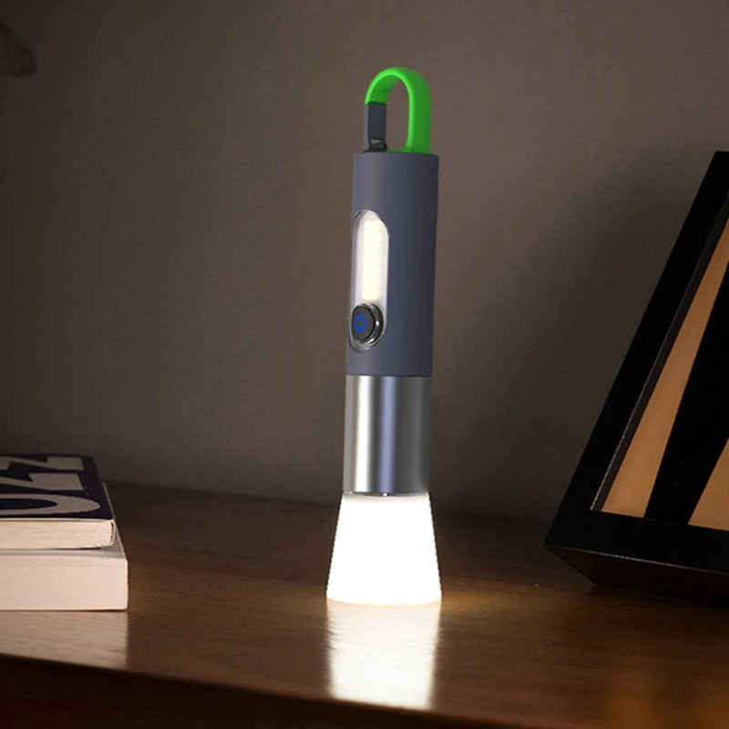 USB Rechargeable Flashlight for Camping Hiking Outdoor Emergency Lamp Strong Light LED Torch Portable Charging Pocket Torches