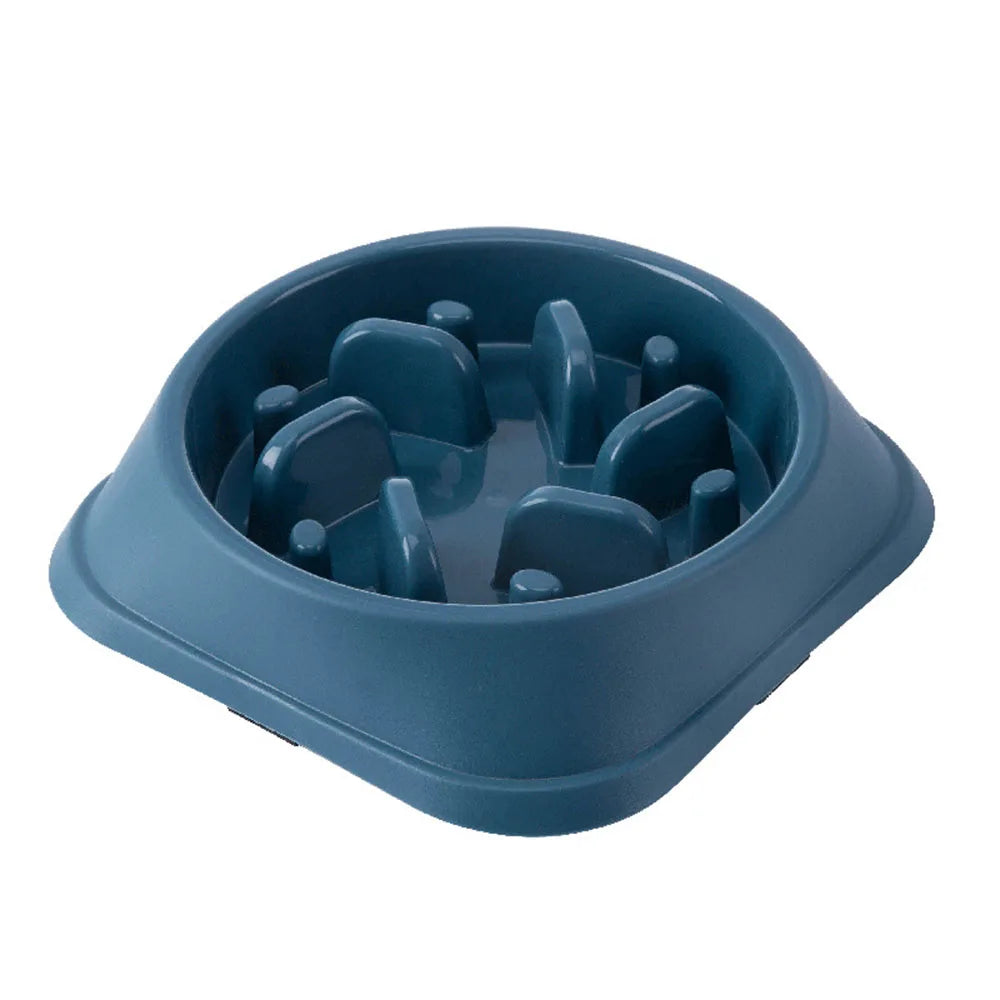 Pet Dog Bowl Slow Food Feeder Non-slip Anti Choking Cat Thickened Plastic Plate Bowls Healthy Anxiety Relief Dish Pet Supply