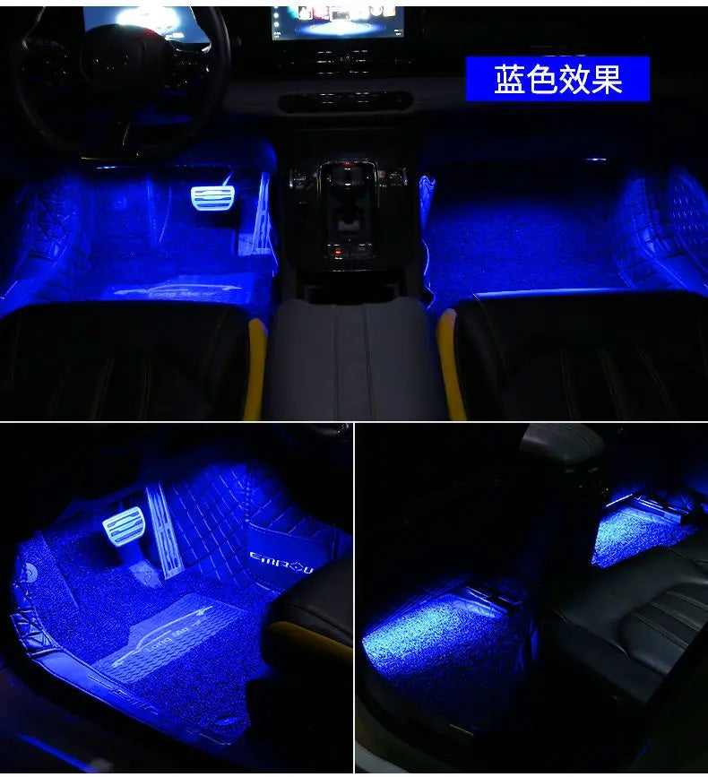 Car Foot Ambient Light RGB Led Lamp Usb For Toyota Hilux Corolla chr 4runner Crown RAV4 Wireless Remote APP Control Accessories