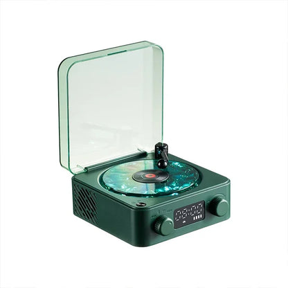 Haut-parleur de platine vinyle rétro avec bruit blanc sans fil Bluetooth, lecteur de disques vinyles, son stéréo, effet de lampe de projection RVB