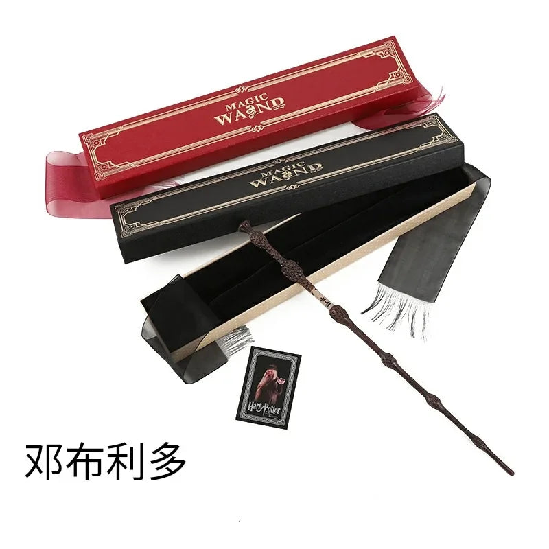 21styles Harry Magic Wand with Hot Stamping Ribbon Box Character Cards Resin Material Cosplay Hermione Prop Voldemort Potter Toy