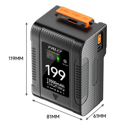 PALO BP-99 BP-199 V Mount Battery Power Bank 14.8V V Lock V Shape Li-ion Battery PD Fast Charging for cameras smartphones laptop
