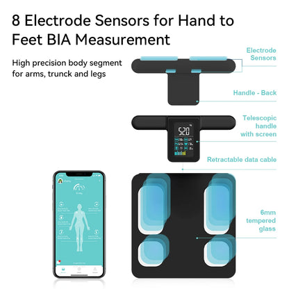 Scale for Body Weight and Fat Percentage, 8 Electrodes High Precision Digital Scale for BMI 20 Body Composition Measurement