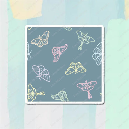 Pastel Moths 5PCS Stickers for Living Room Bumper Anime Cute Kid Car Art Print Window Home Decor