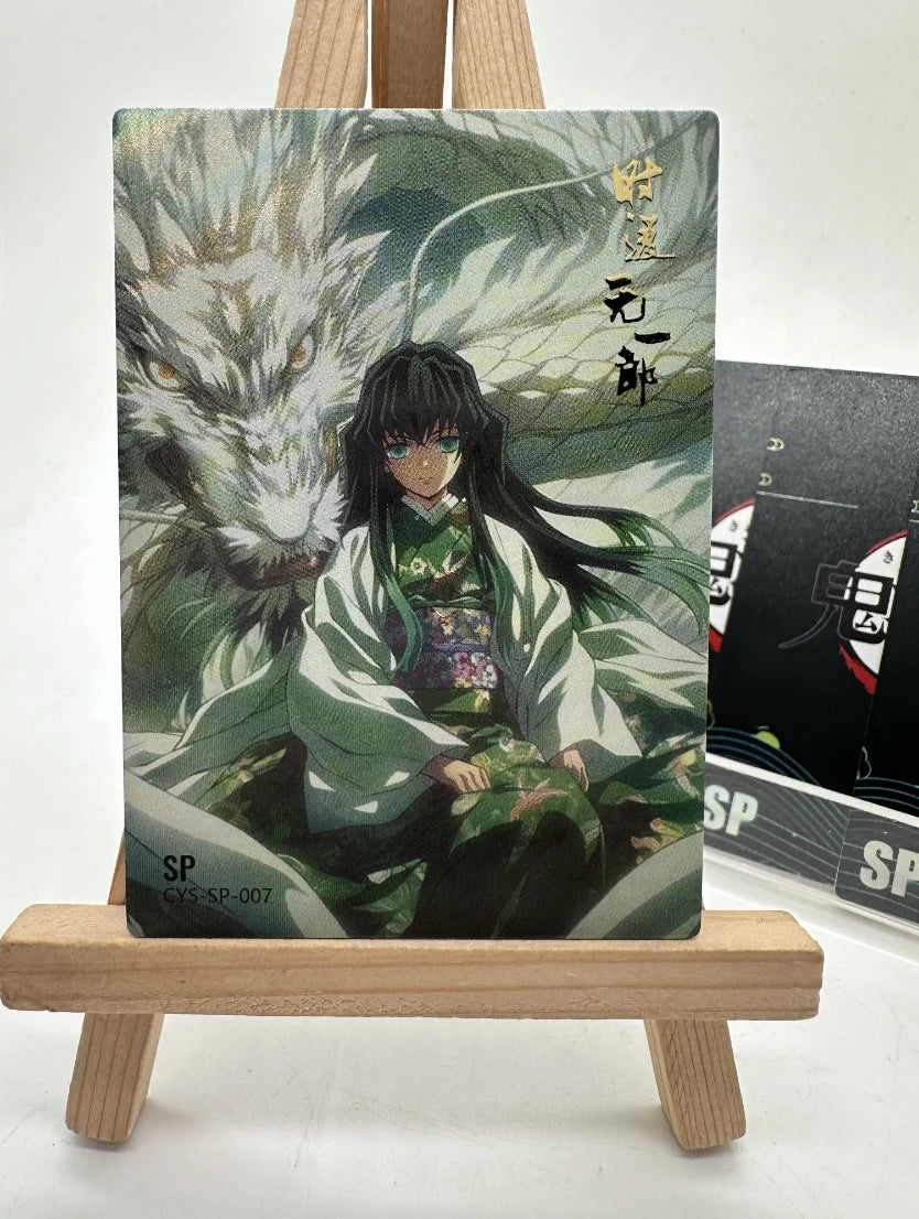 Anime Demon Slayer Kamado Tanjirou Kochou Shinobu Kanroji Mitsuri Iguro Obanai Collection Cards Christmas Birthday Gifts Toys