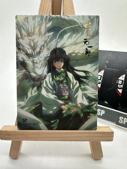 Anime Demon Slayer Kamado Tanjirou Kochou Shinobu Kanroji Mitsuri Iguro Obanai Collection Cards Christmas Birthday Gifts Toys