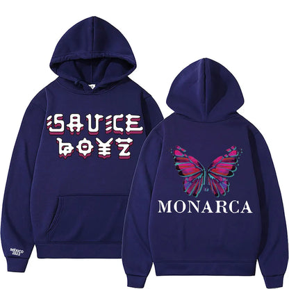 USA Rapper Eladio Carrion Print Hoodie Monarca Music Clothes Men Women Hip Hop Oversized Casual Sweatshirt Man Quality Clothing