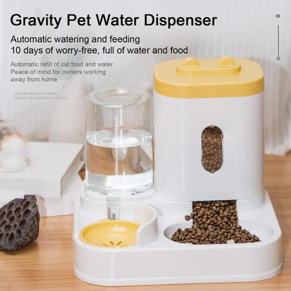 Dispensador automático de agua para perros y gatos, cuenco de comida de gran capacidad, comedero visible para mascotas, suministros para mascotas para el hogar