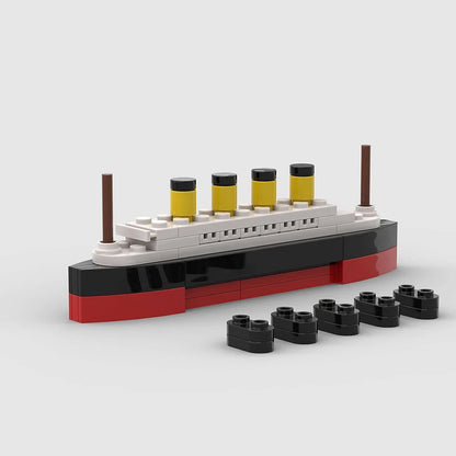 RMS Cruise Sank Titanic Break In Half With Case Model Sets Ship Building Blocks MOC Shipwreck Boat Construction Kid Toys Gifts