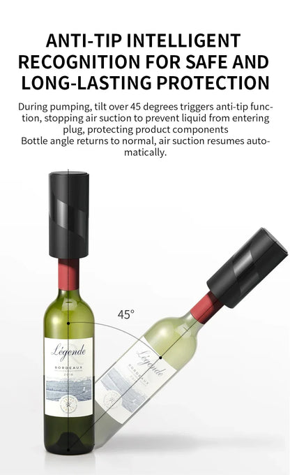 2024 Mini Automatic Wine Cap Electric Vacuum Wine Stopper Sealed Storage Vacuum Memory Wine Stopper Push Style Wine Cork Tools