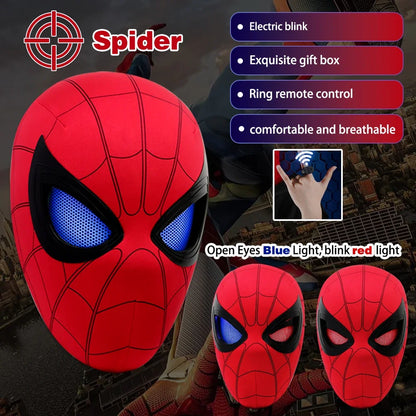 Spiderman Toy Mask Eye Movable Launcher Soft Bullet Gun Suction Cup Ejection action figure spider man Masks Kids Christmas Gifts
