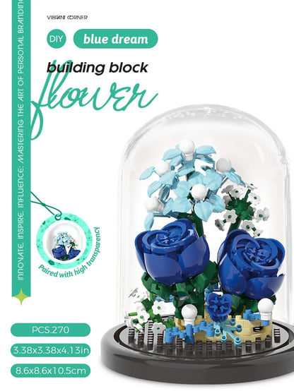 Building block bouquet assembly toy children's puzzle building block toy parent-child interactive desktop decoration