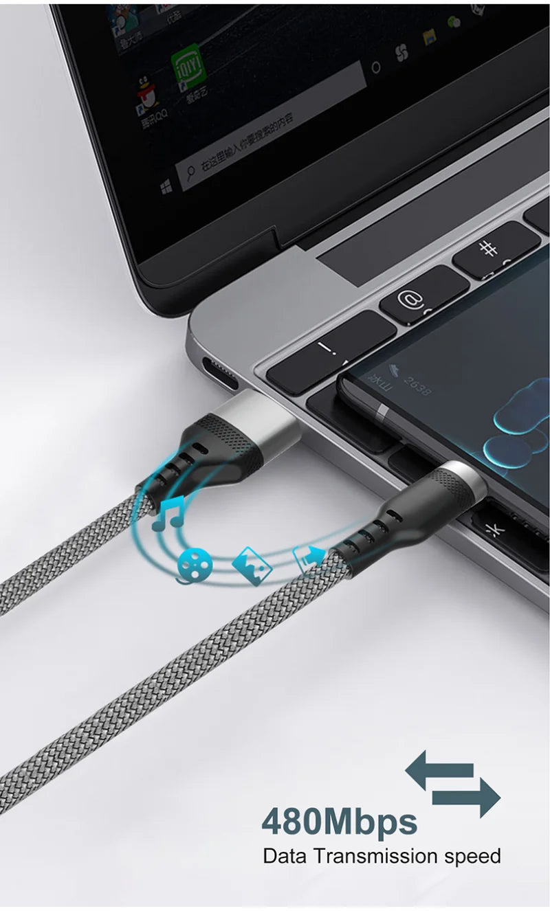 Usb C Super Fast Charge Cable for Huawei 8M 5M 3M 2M 1M 6A Usb Type-C Equipment Cable for Samsung Xiaomi Oppo Oneplus Vr Camera