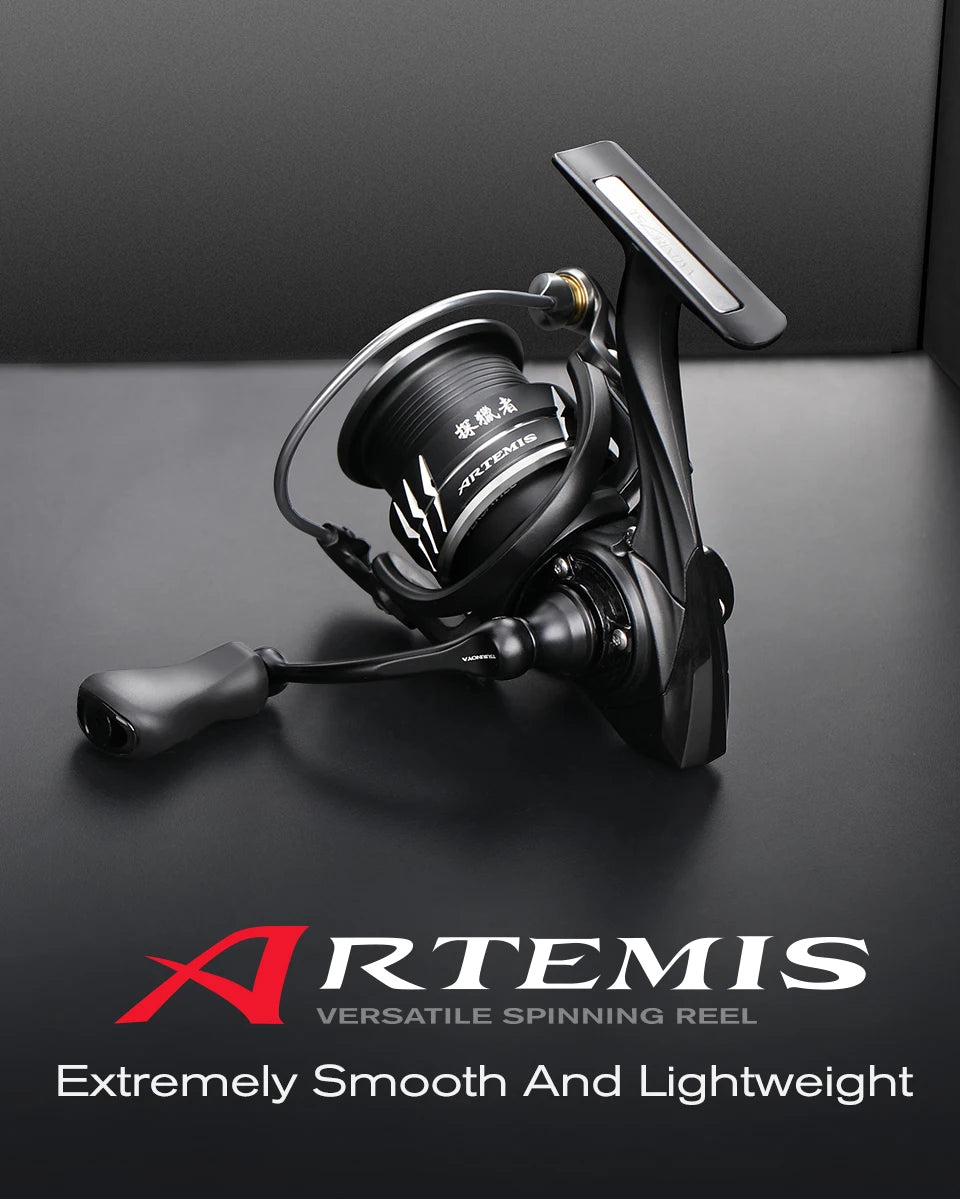 TSURINOYA NEW Spinning Fishing Reel ARTEMIS 800 1500S 2500SH 3000SH Shallow Spool Versatile Long Casting Reel High Speed Wheel