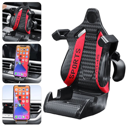 Racing Seat Design Mobile Cell Phone Support Car Phone Holder Mount Stand Anti Shaking Smartphones Clamp Stand for iPhone Xiaomi