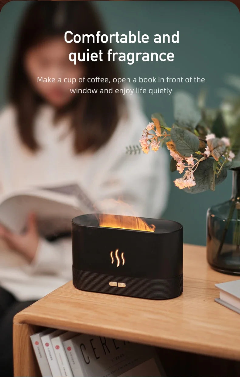 Aroma Humidifier air purifier 3D Simulation Flame Lamp Aroma Diffuser Ultrasonic Mist Humidifier For Home Essential Oil Diffuser