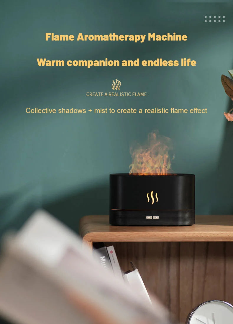 Perfume Humidifier Ultrasonic Air Humidifier With LED Lighting Simulation Colorful Flame Fragrance Machine
