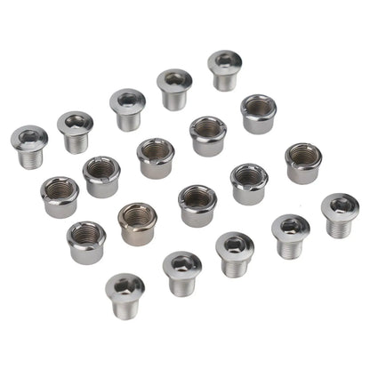 10 piezas de pernos para bielas de bicicleta, pernos simples, dobles y triples, tornillos de acero para platos y platos, tornillos para platos y tuercas, accesorios para bicicletas