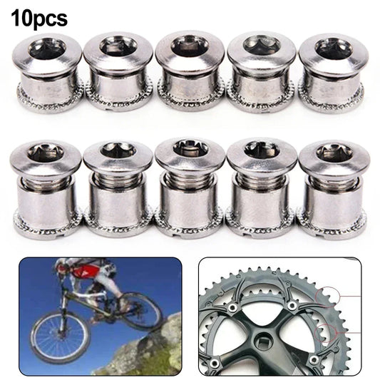 Lot de 10 boulons de manivelle de vélo, simples, doubles, triples, vis de plateau en acier pour vélo, vis de plateau, écrou, accessoires de vélo