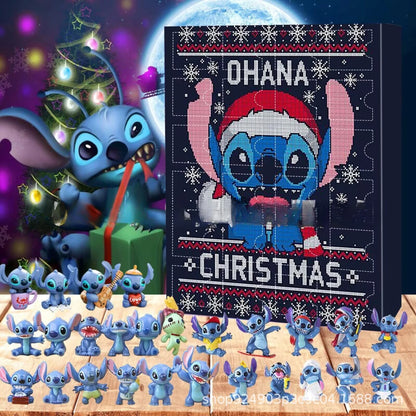 Stitch Christmas Advent Calendar Box Mickey Mouse Blind Box Figure Advent Calendar 24 Day Countdown Calendar Boys Girls Gift