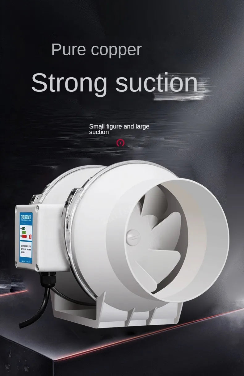4/5/6 inch 110-220V Exhaust Fan Home Silent Inline Pipe Duct Fan Bathroom Extractor Ventilation Kitchen Toilet Wall Ventilator