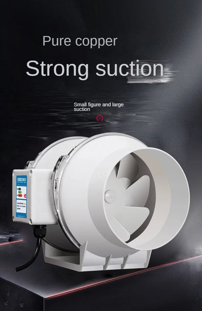 4/5/6 inch 110-220V Exhaust Fan Home Silent Inline Pipe Duct Fan Bathroom Extractor Ventilation Kitchen Toilet Wall Ventilator