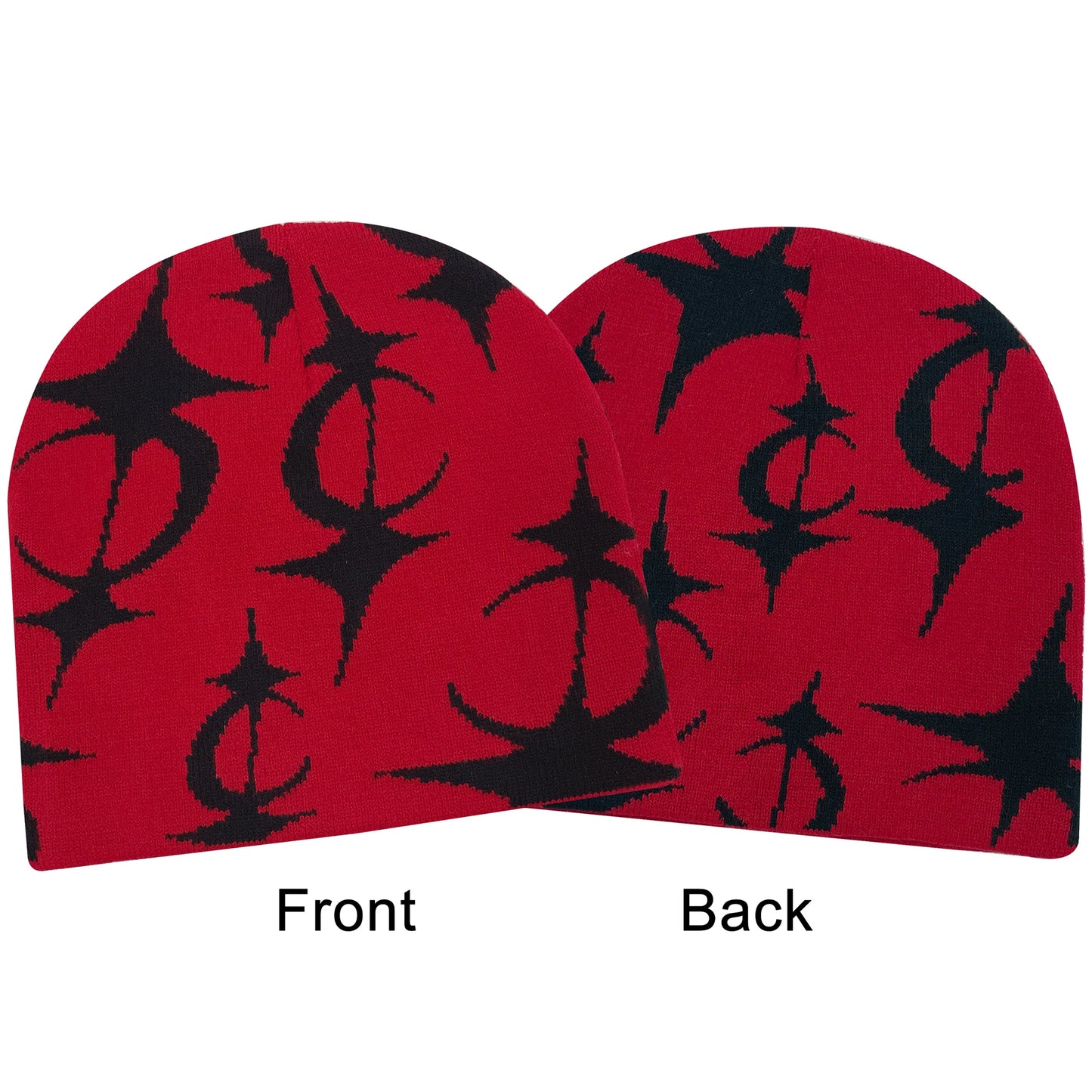 2024 New Knitted Hat Front And Back Jacquard Star Pattern, Street Fashion Trend Personality Skullcap Adult Hat