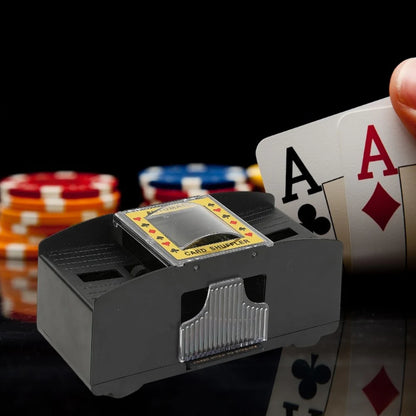 2024 New Automatic Poker Card Shuffler Board Games Battery Operated Playing Cards Shuffle 2 Deck Automatic Hand Crank
