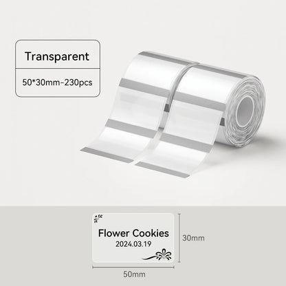 Thermal Transparent Label Sticker for NiiMbot B1/B21/B3S/B31 Printer Anti-Oil Waterproof Tear-Resistant Label Paper