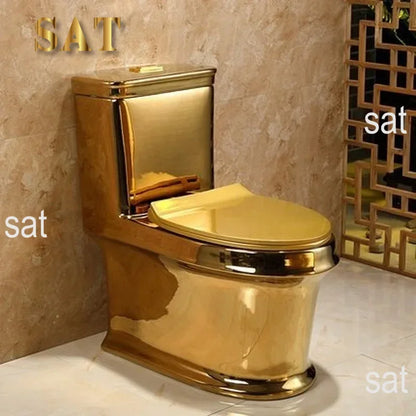 Safe and Comfortable Luxury Western Bath Ceramic Gold Toilet S Trap  WC Toilet