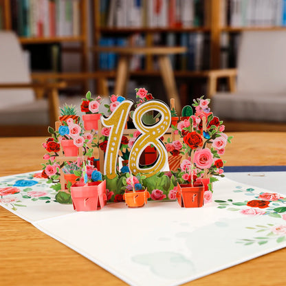 Tarjeta de aniversario emergente con números 1, 10, 28, 21 y 30 en 3D para cumpleaños, bodas