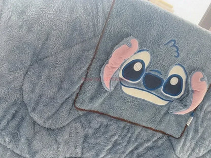 Stitch Disney Throw Pillow Blanket 2-in-1 Kawahiran Velvet Throw Pillow Thickened Nap Blanket Living Room Christmas Gift