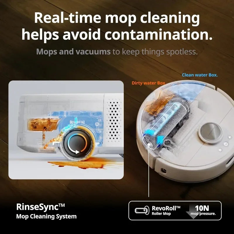 SwitchBot S10 Robot Vacuum and Mop with Dual Stations, Self Draining and Self Refilling, Auto Mop Washing/Drying, Liftable Mop