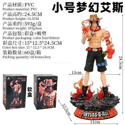 70cm New One Piece Gk Fantasy Third Anniversary 1/3 Ace Super Hugetrendy Statue Anime Decoration Christmas Collect Figures Gift
