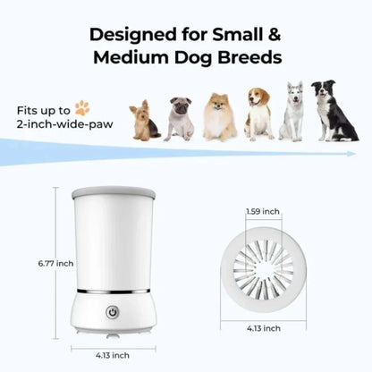Limpiador automático recargable para patas de perro con cerdas de silicona suave para razas de perros pequeñas y medianas: elimina eficazmente la suciedad y