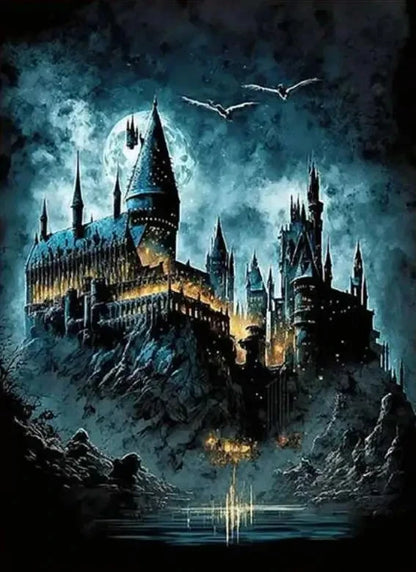 5d Diy Diamond Art Painting Kits Harry Potter Hogwarts Castle Moon Embroidery Jewelry Home Decor Cross Stitch Cartoon Kids Gift