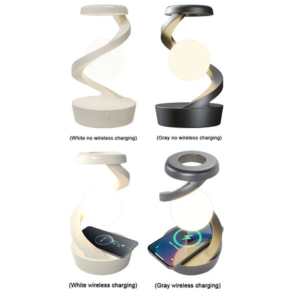 3D Levitating Ball Lamp with Wireless Charging 3D LED Lamp Floating Moon Table Lamp RGB Rotating Wireless Floating Lamp Decor
